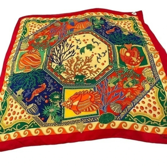 Cornelia James Vintage Sea Shell Silk Scarf - Picture 3 of 7